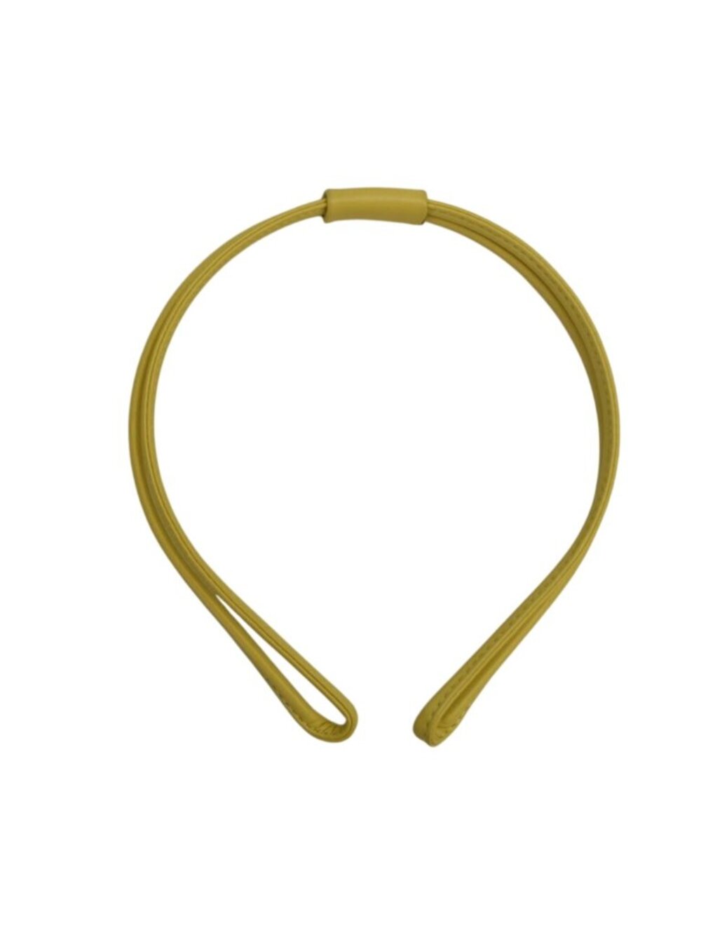 A Fior Di Pelle Italian Leather Headband Yellow Womens One Size